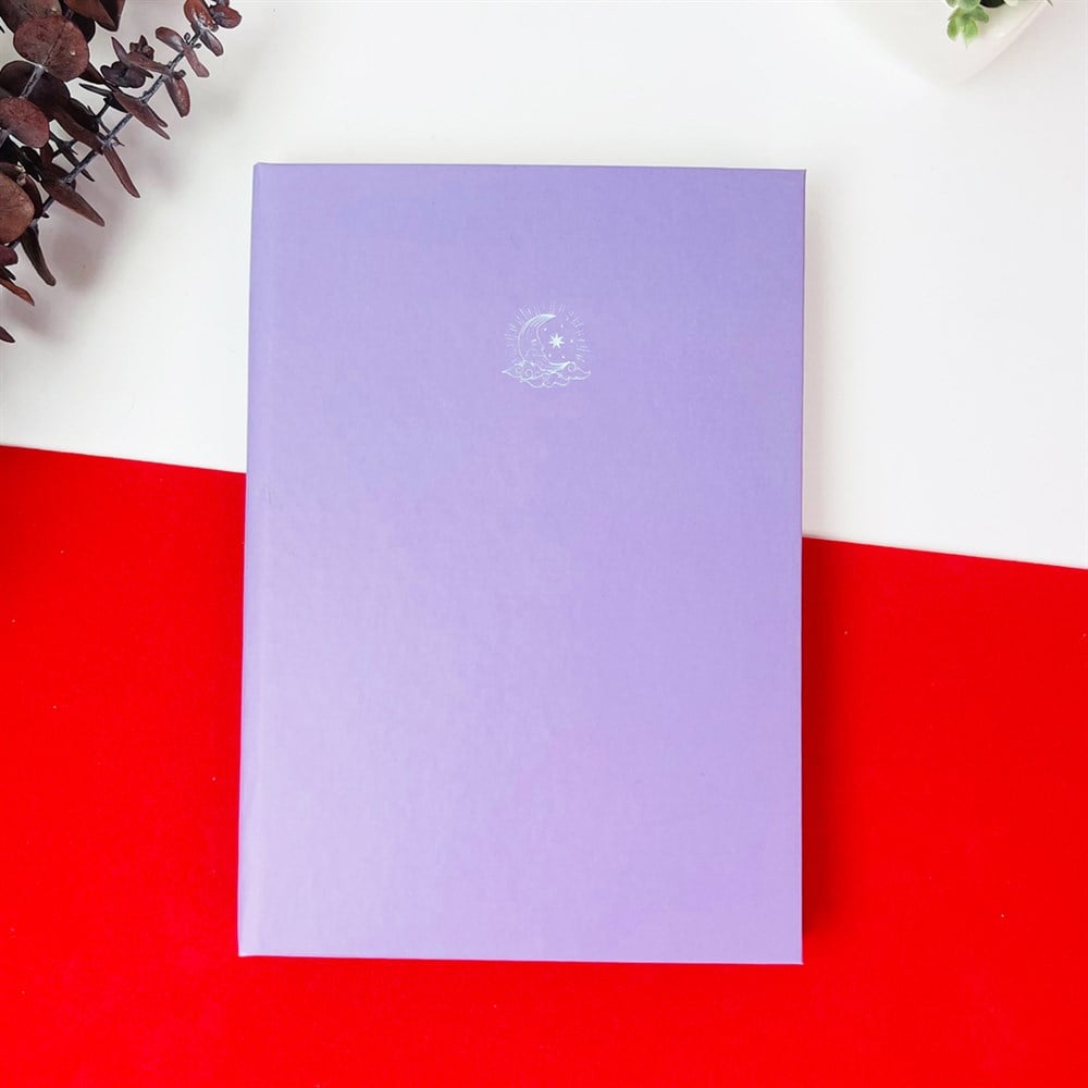 Mor Renk Desenli Lastikli Defter 