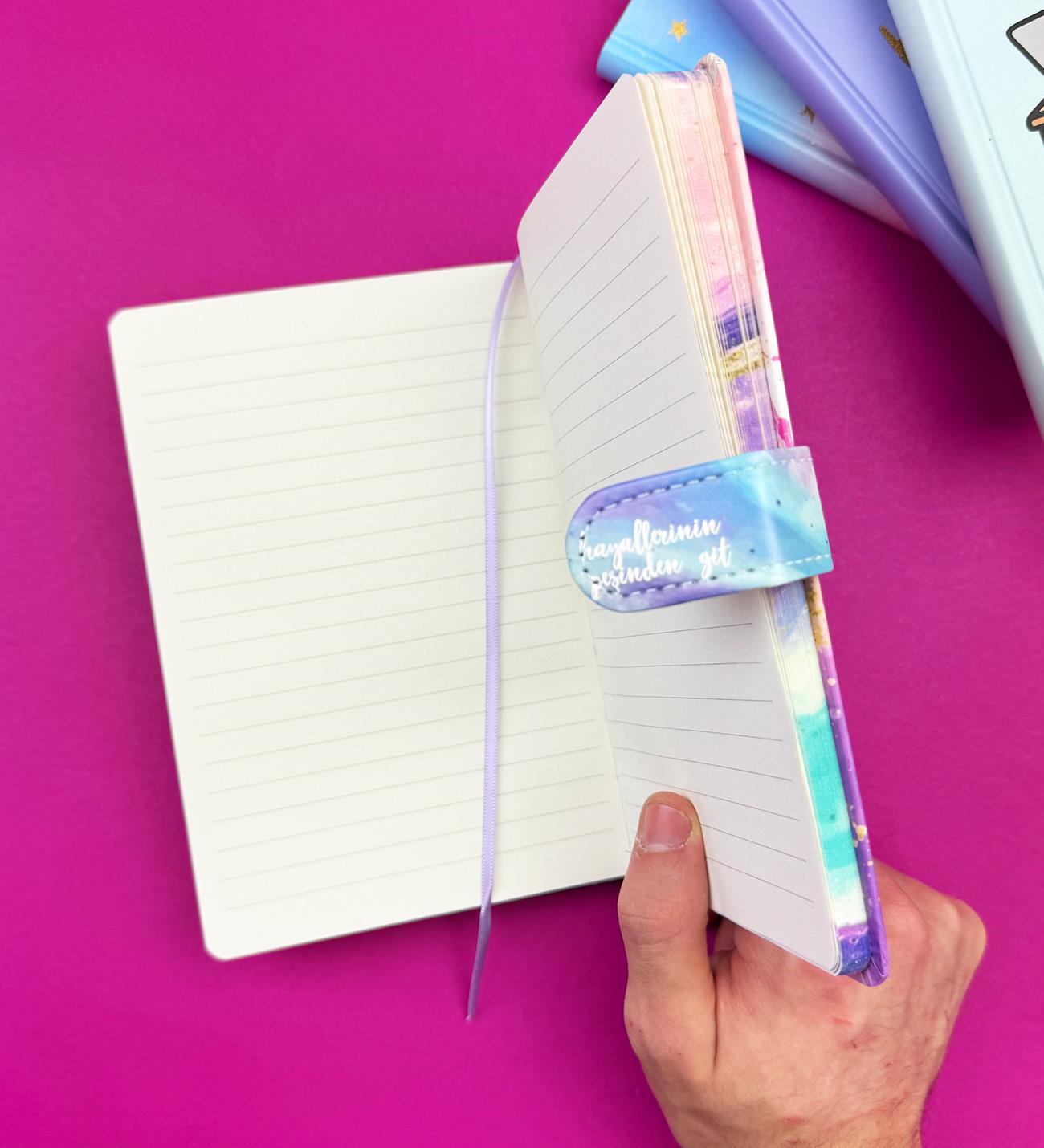 Motto Tasarımlı Mıknatıs Kapak Defter 19x12 Cm x12