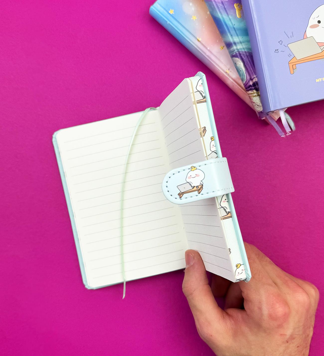 Motto Tasarımlı Mıknatıs Kapak Defter 14x9 Cm x24