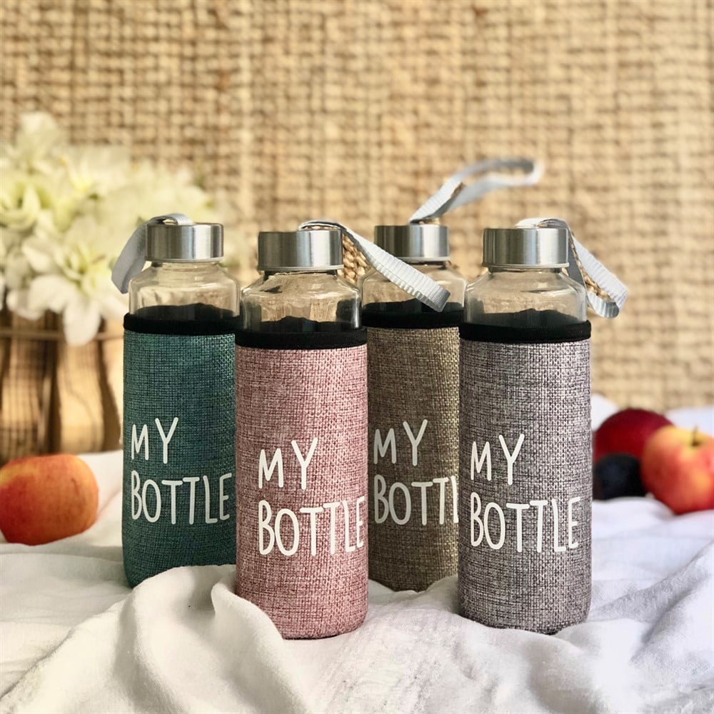 My Bottle Kılıflı 400 Ml Cam Matara
