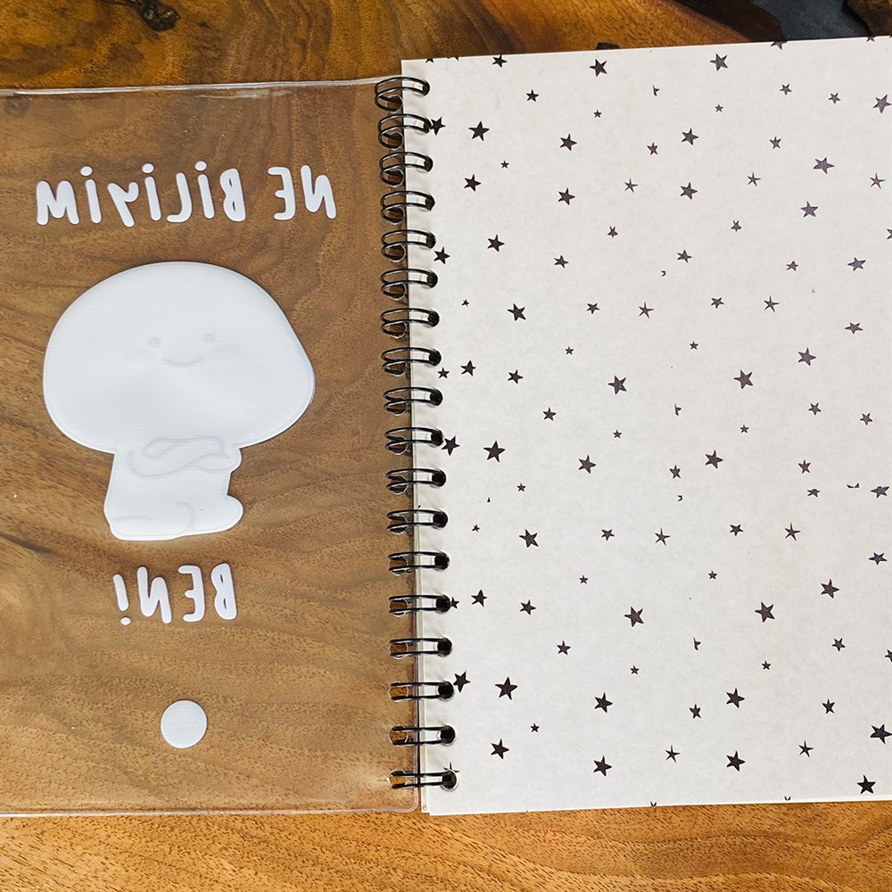 Ne Biliyim Ben Tasarımlı Çanta Kapaklı Spiralli Defter