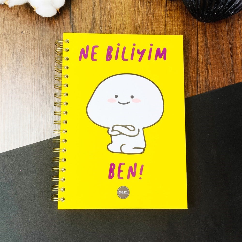 Ne Biliyim Ben Tasarımlı Spiralli Defter 