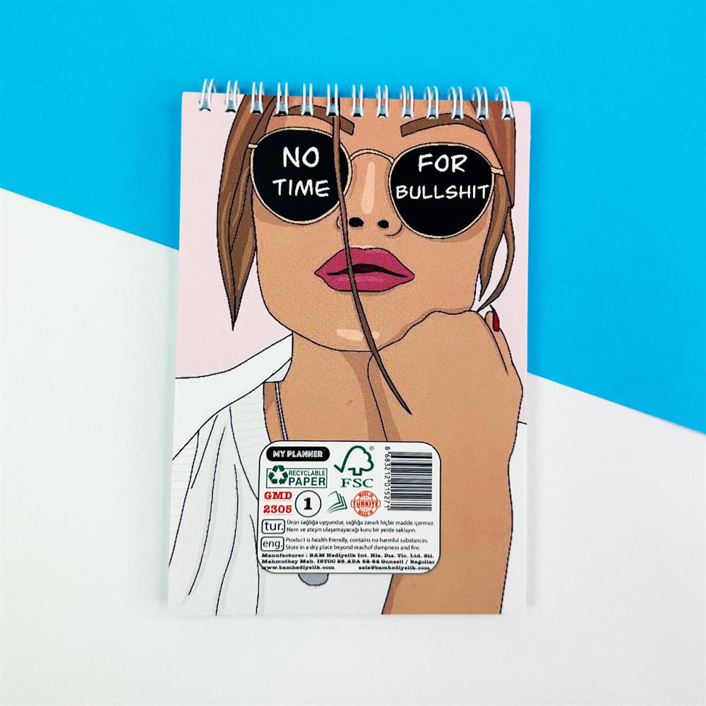 No Tıme For Bullshıt Spiralli Defter