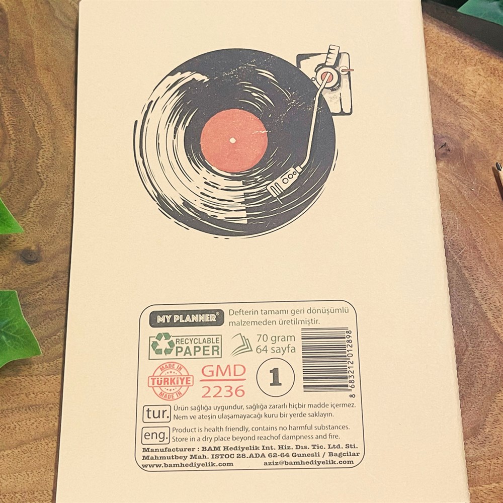 Nostaljik Plak Tasarımlı Dönüşümlü Kraft Defter
