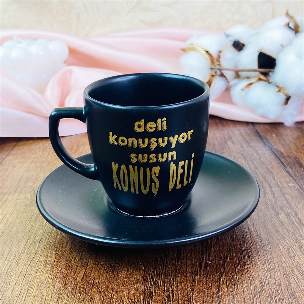 Özel Kutulu Gold Deli Konuşuyor Susun Türk Kahvesi Fincanı