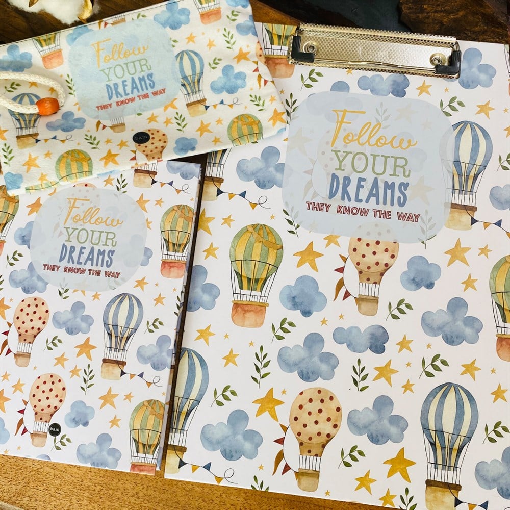 Paketli Balon Sekreterlik Defter Kalemlik Hediye Seti
