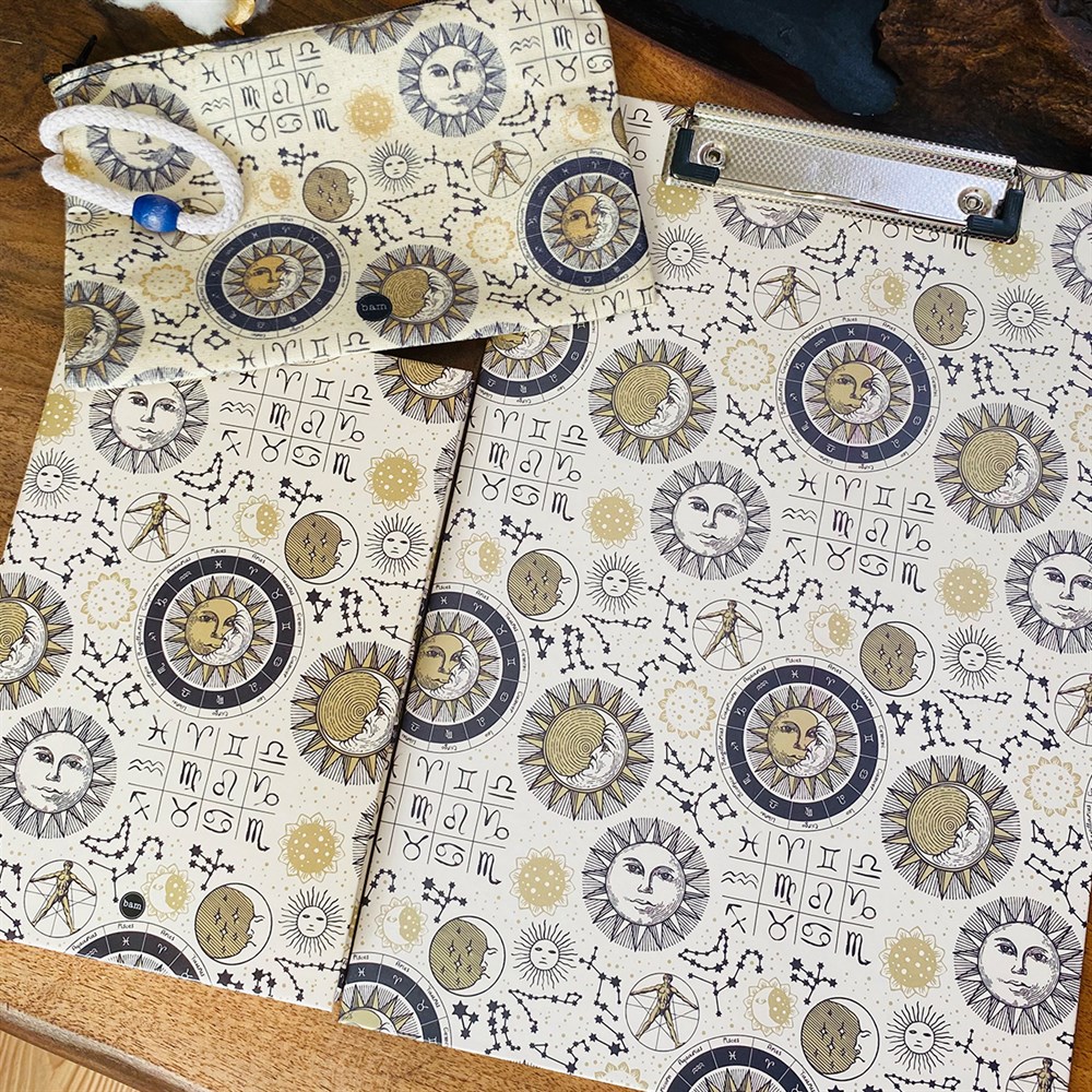 Paketli Tarot Ay Ve Güneş Sekreterlik Defter Kalemlik Hediye Seti