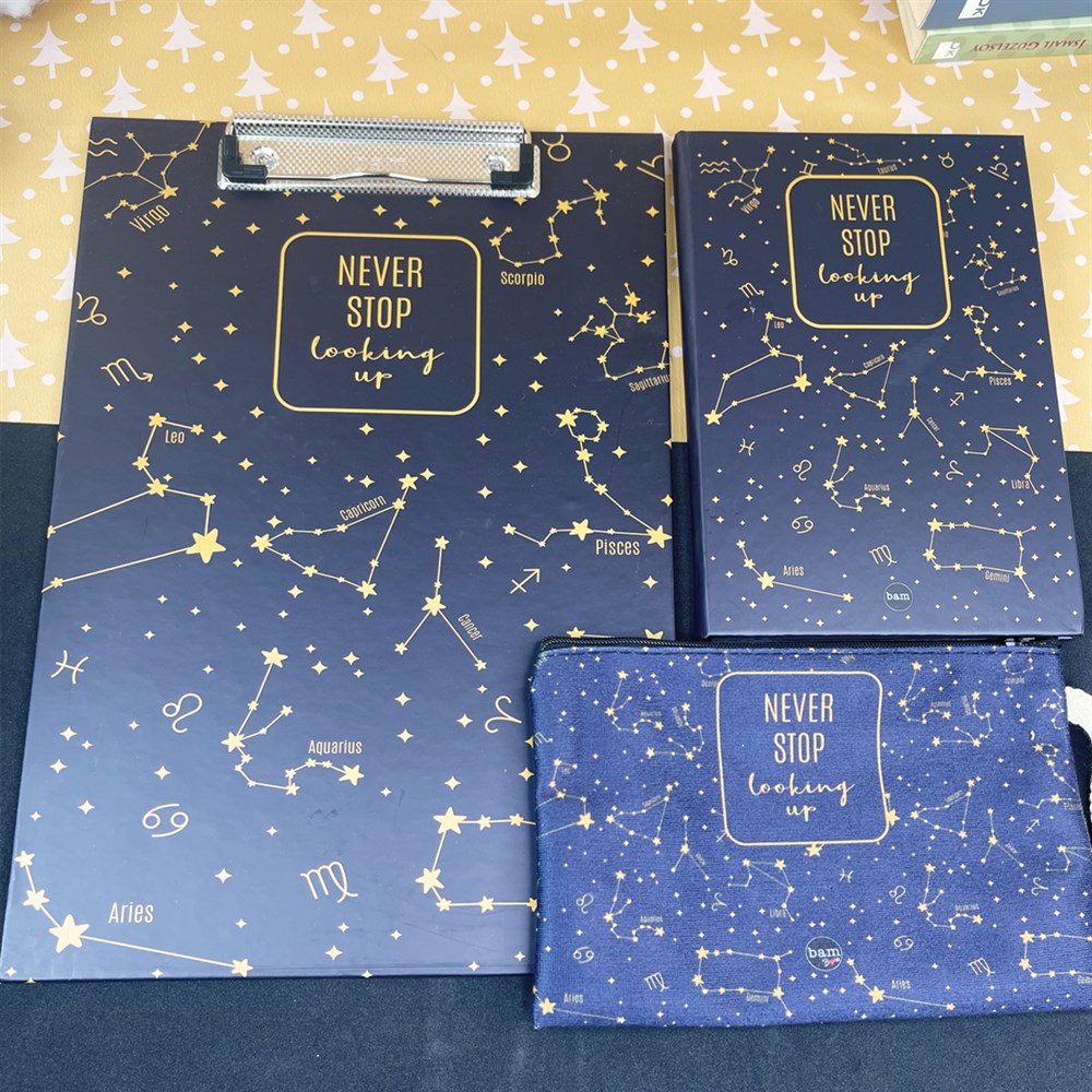 Paketli Yıldız Haritası Sekreterlik Defter Kalemlik Hediye Seti