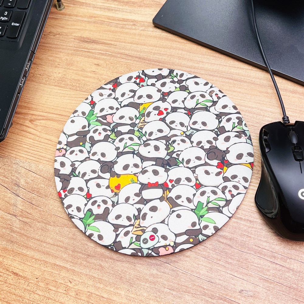 Panda Tasarımlı Oval Mouse Pad