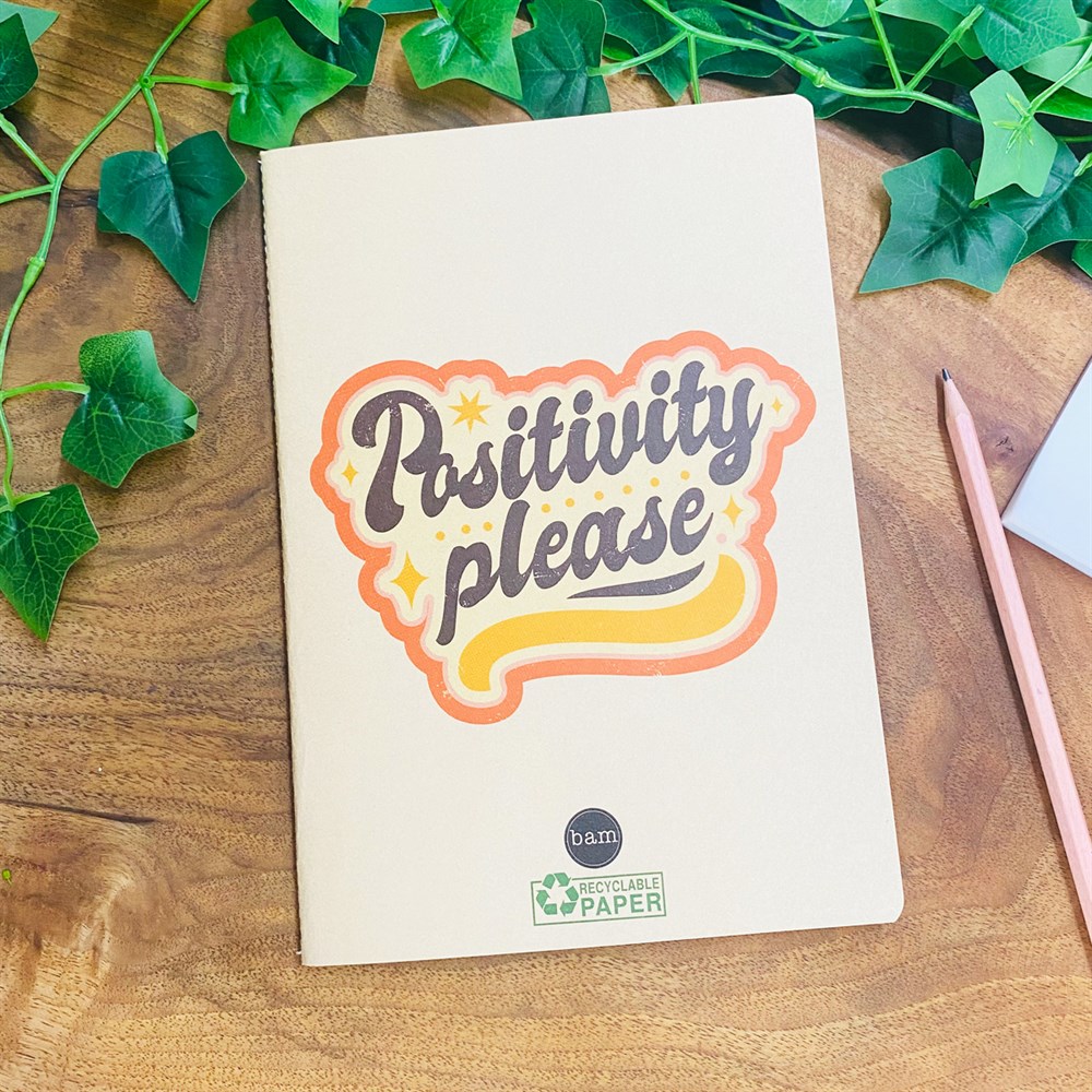 Positivity Please Tasarımlı Geri Dönüşümlü Kraft Defter