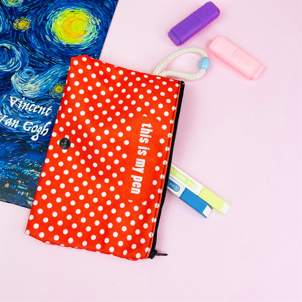 Polka-dot Cloth Pencil Case