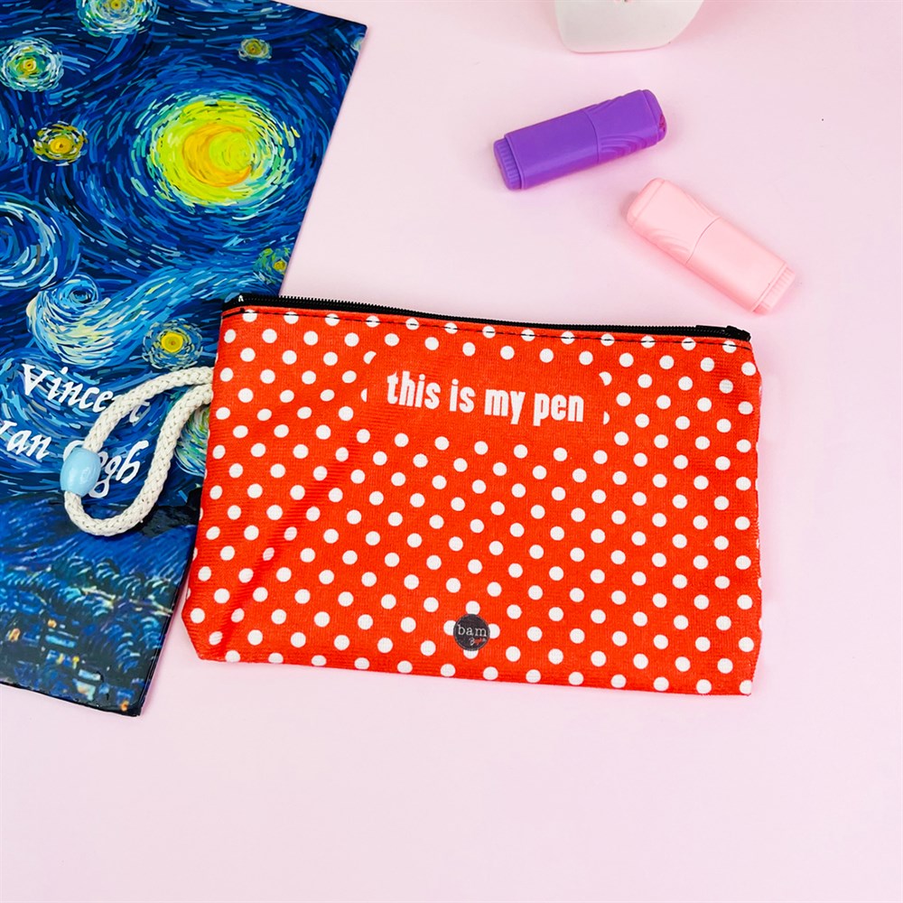 Polka-dot Cloth Pencil Case
