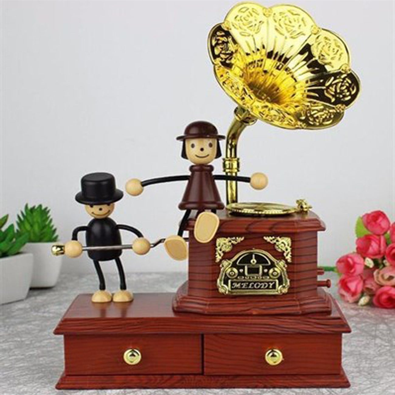 Retro Gramafon Müzik kutusu