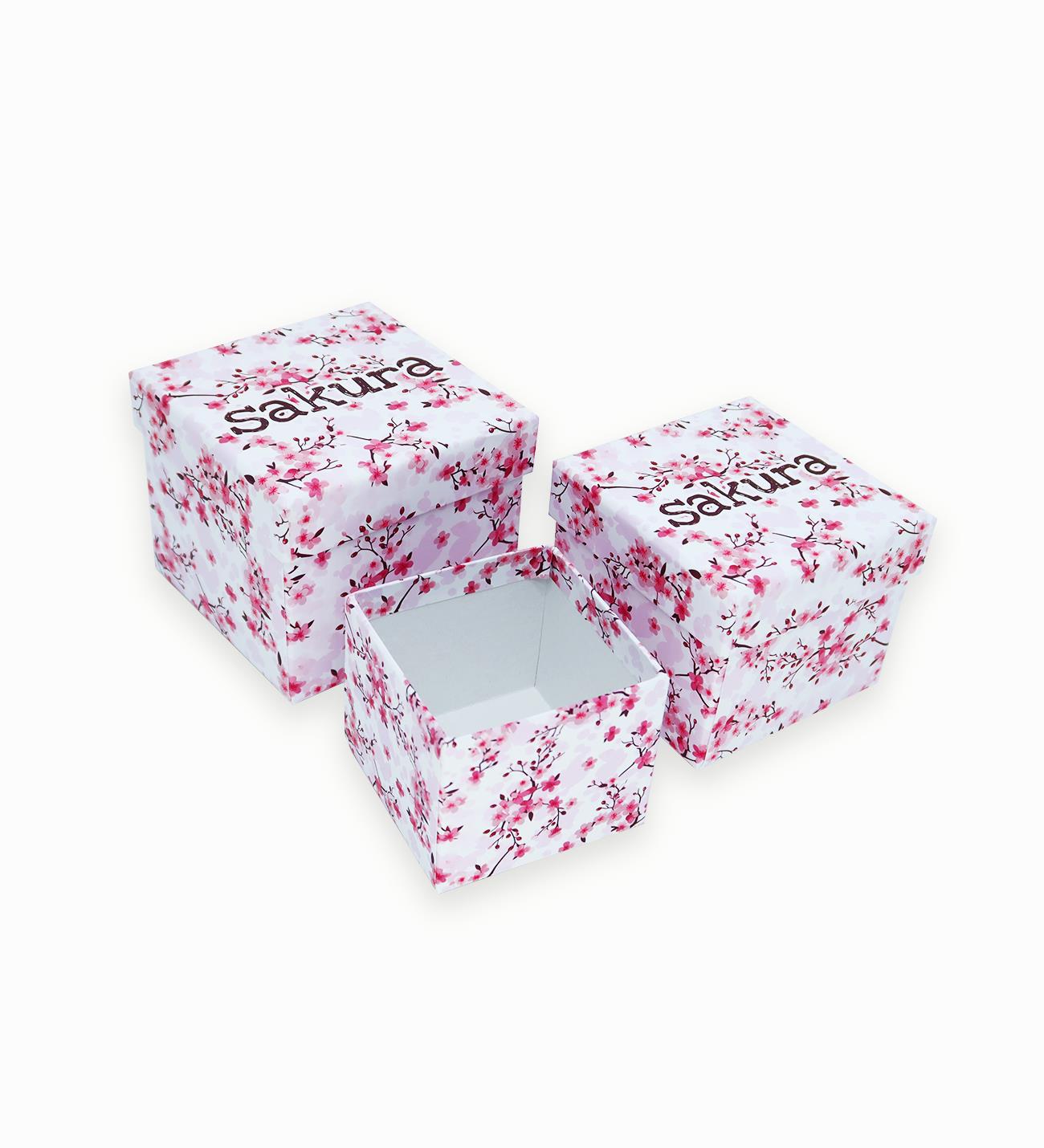 Sakura Tasarımlı 3lü Mini Kutu 