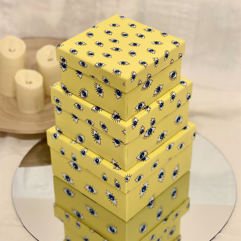Yellow Evil Eye Gift Box - 3 Pcs Set