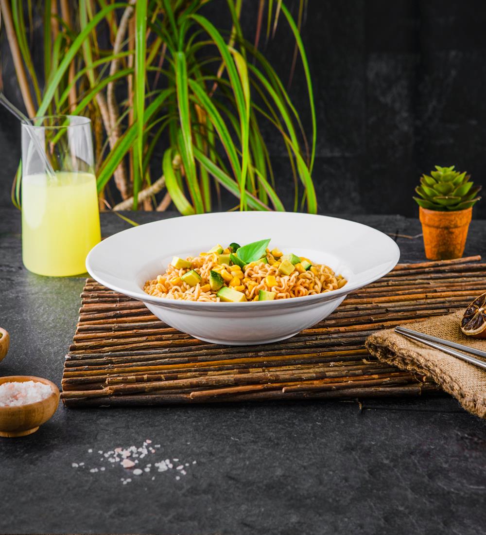 Seramik Noodle Makarna Tabağı Beyaz
