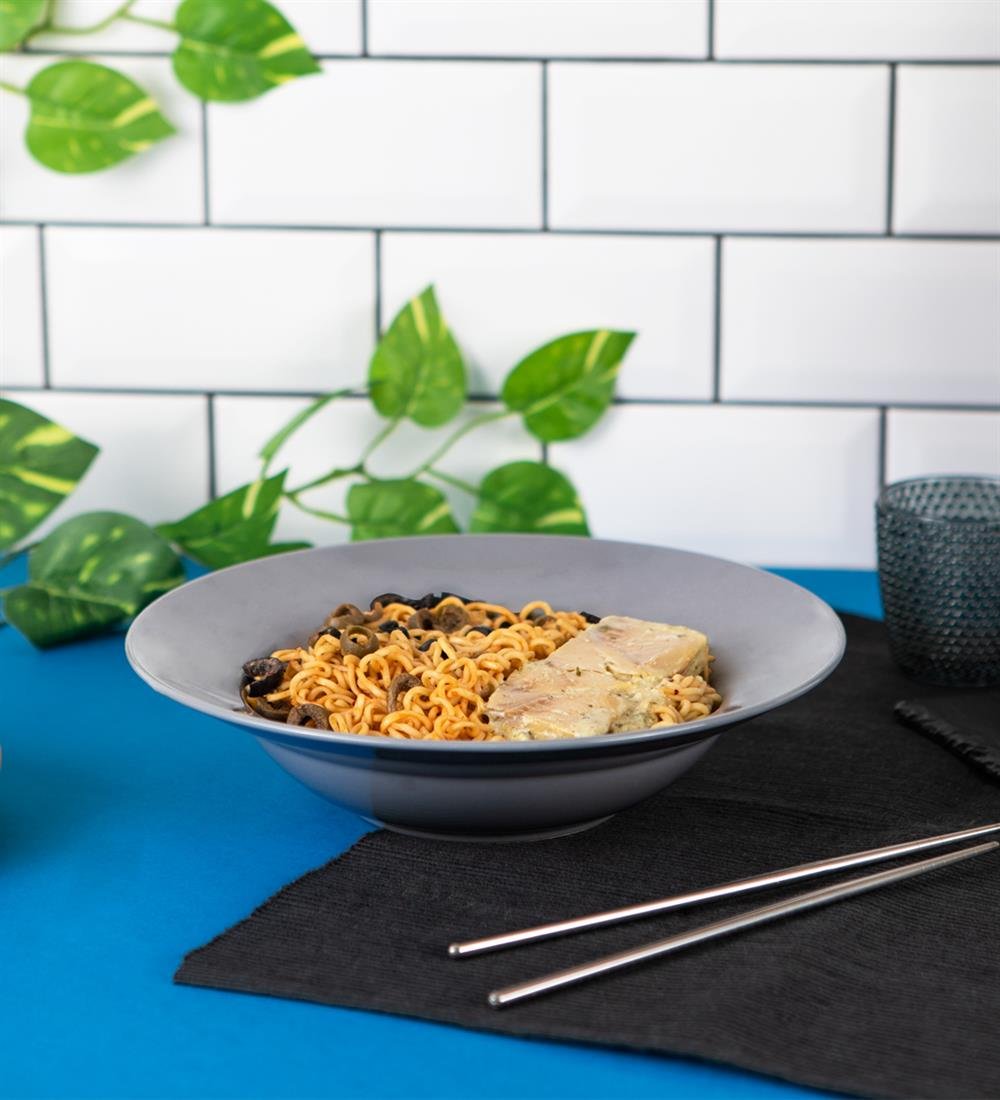 Seramik Noodle Makarna Tabağı Gri