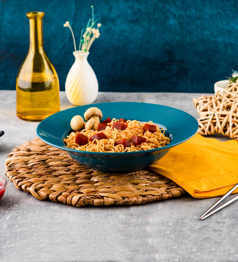 Seramik Noodle Makarna Tabağı Mavi
