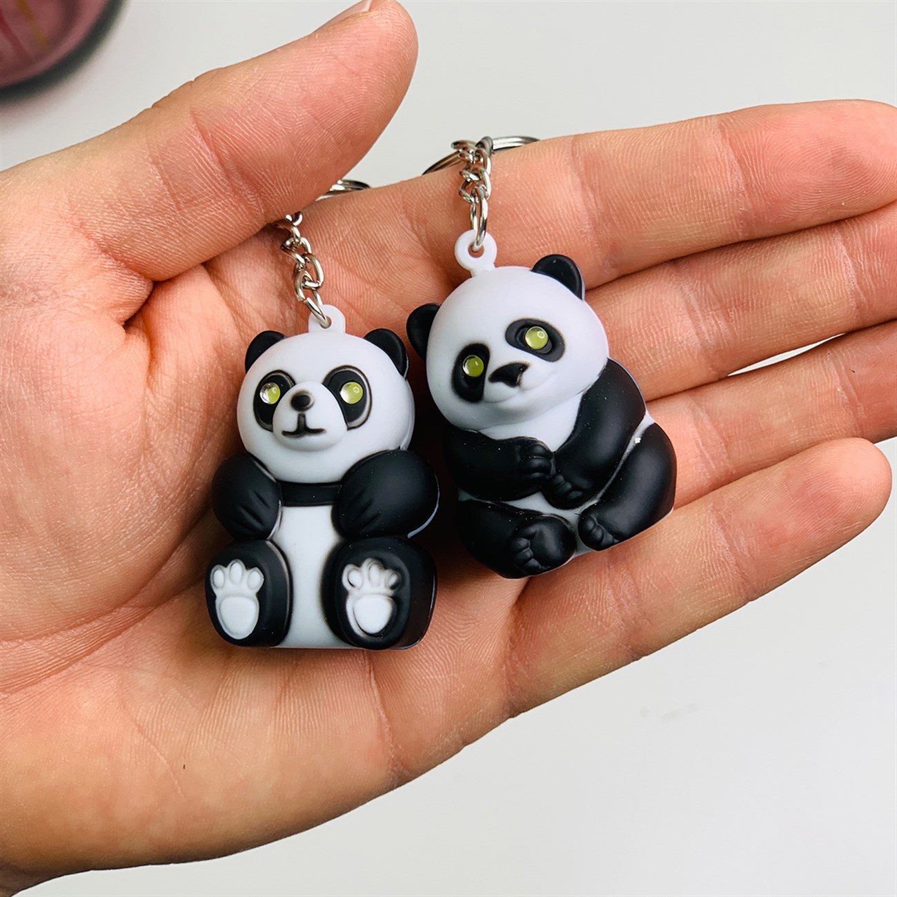 Sesli ve Işıklı Panda Anahtarlık Toptan