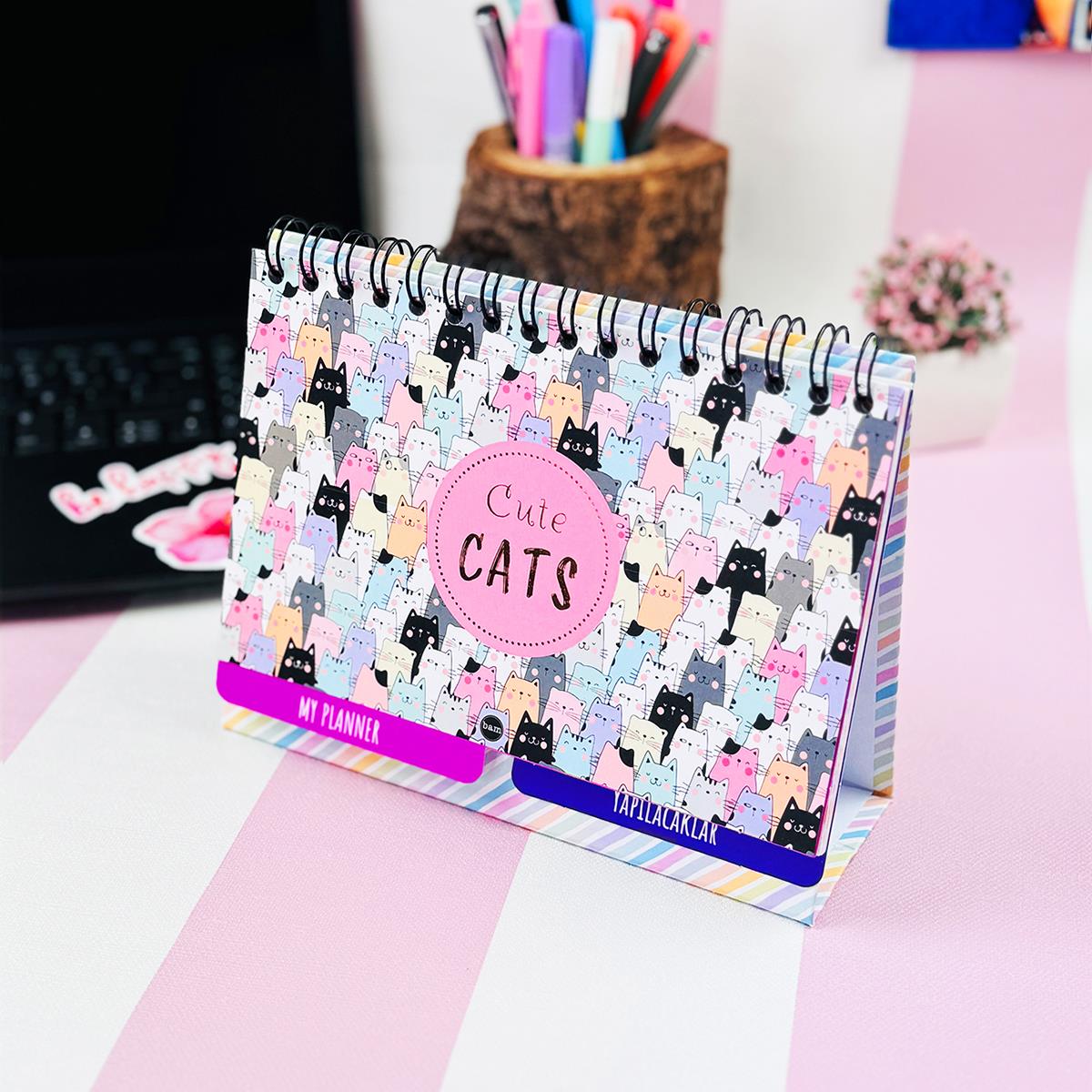 Sevimli Kedi Tasarımlı Konuşan Planner
