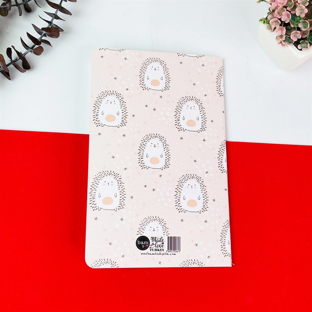 Sevimli Kirpi Tasarımlı Terzi Dikişli Defter
