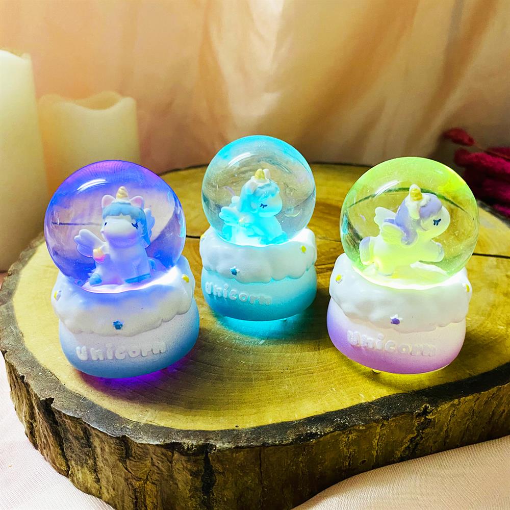 Sevimli Unicorn Tasarımlı Mini Kar Küresi