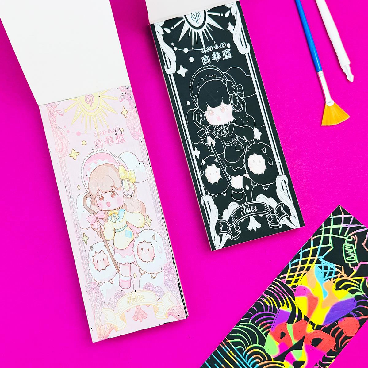 Sihirli Siyah Kazıma Defteri Scratch Painting x12