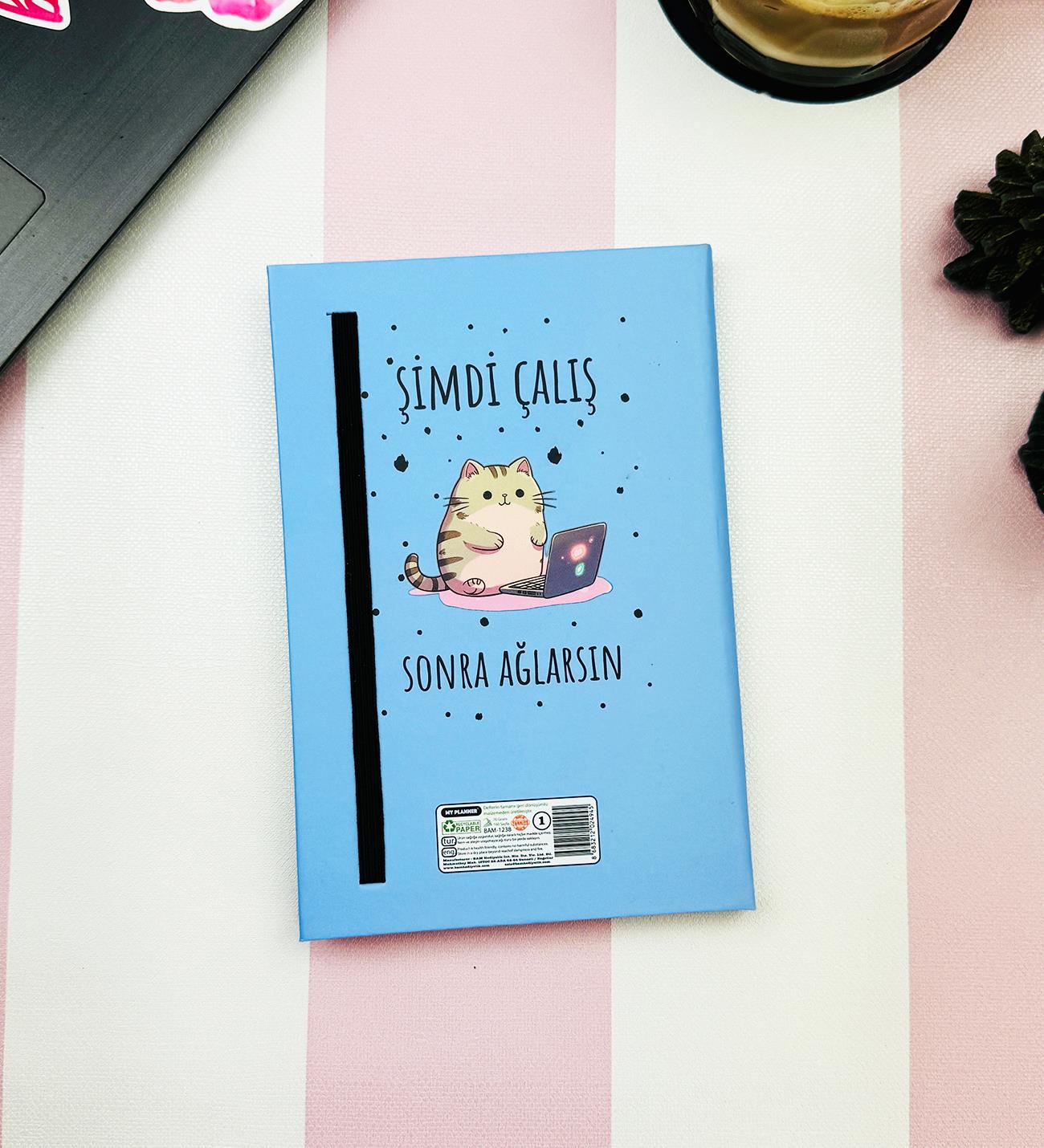 Şimdi Çalış Sonra Ağlarsın V2 Tasarımlı Lastikli Defter