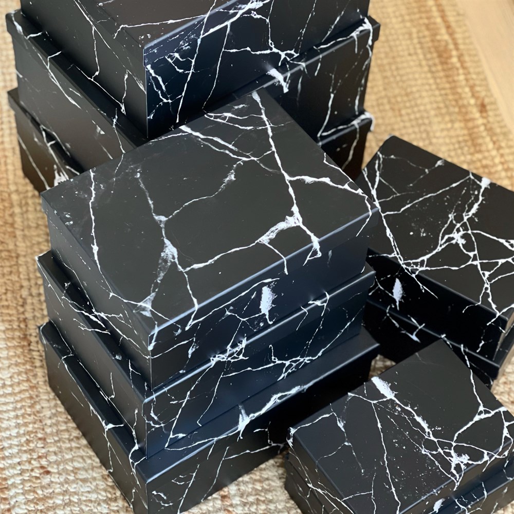 Black Marble 10 Pcs of Gift Boxes Set