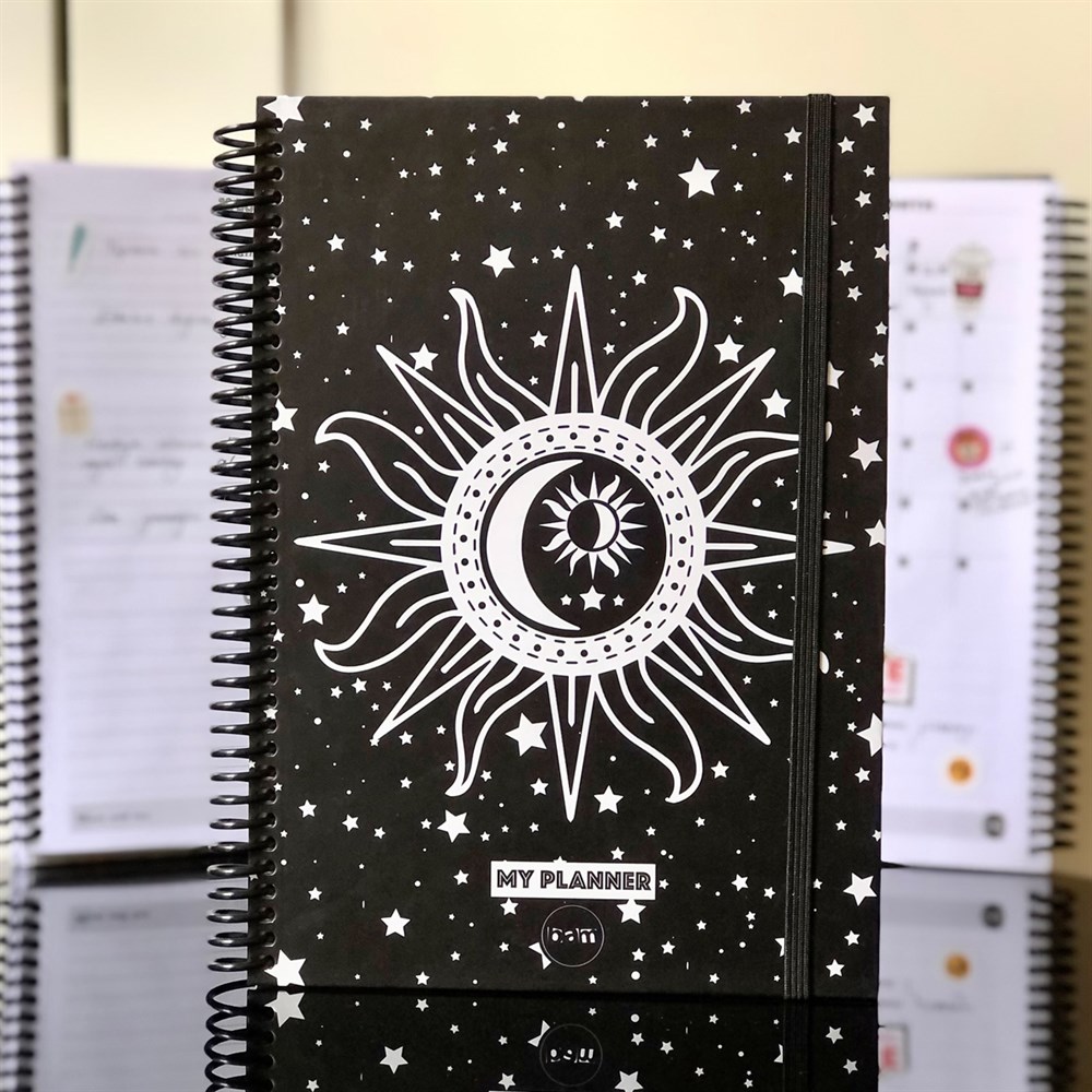 Tarot Tasarımlı Sert Kapaklı Lastikli Sprelli Tarihsiz Akademik Haftalık Planlayıcı