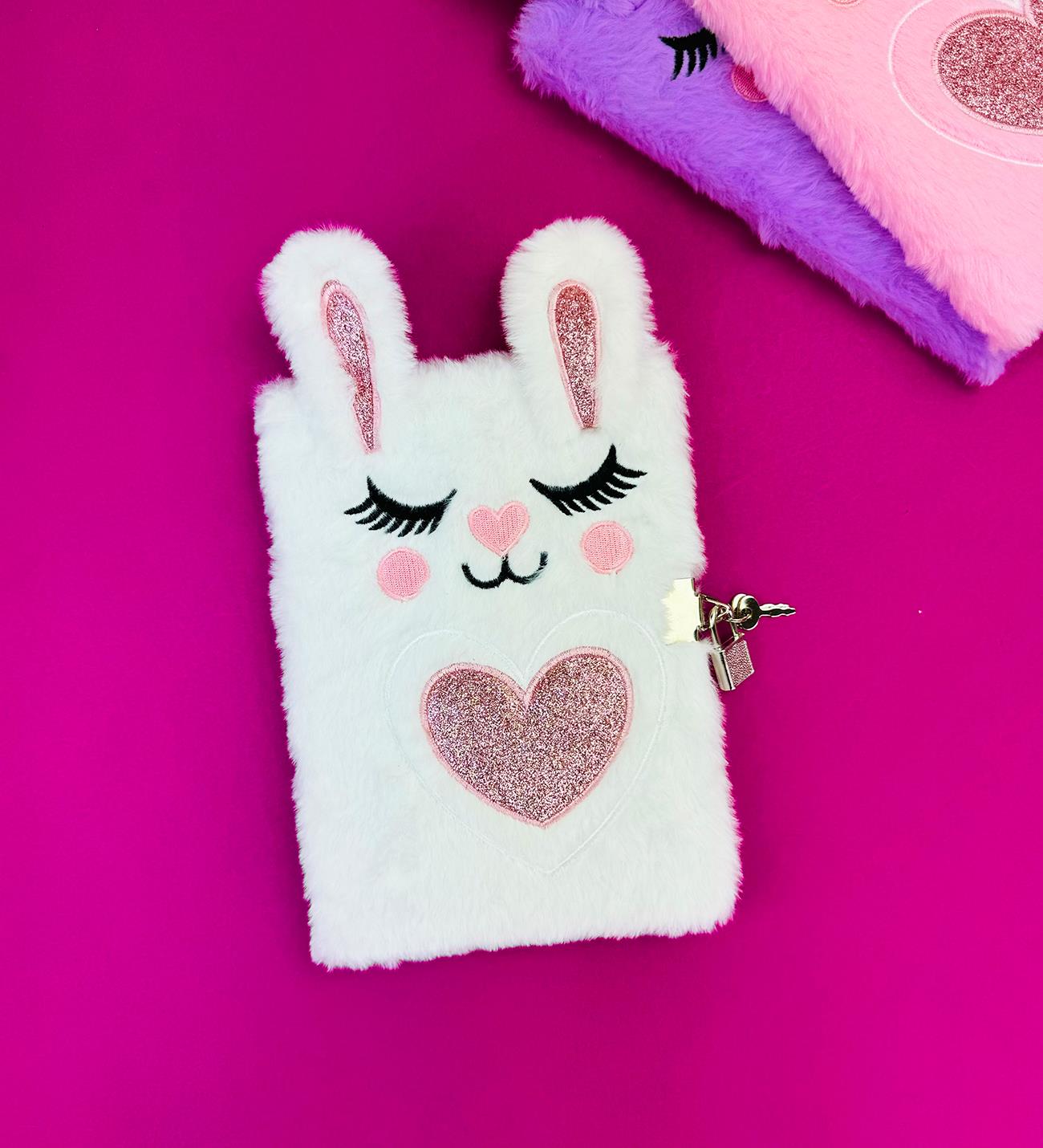 Tavşan Kalp Peluş Defter