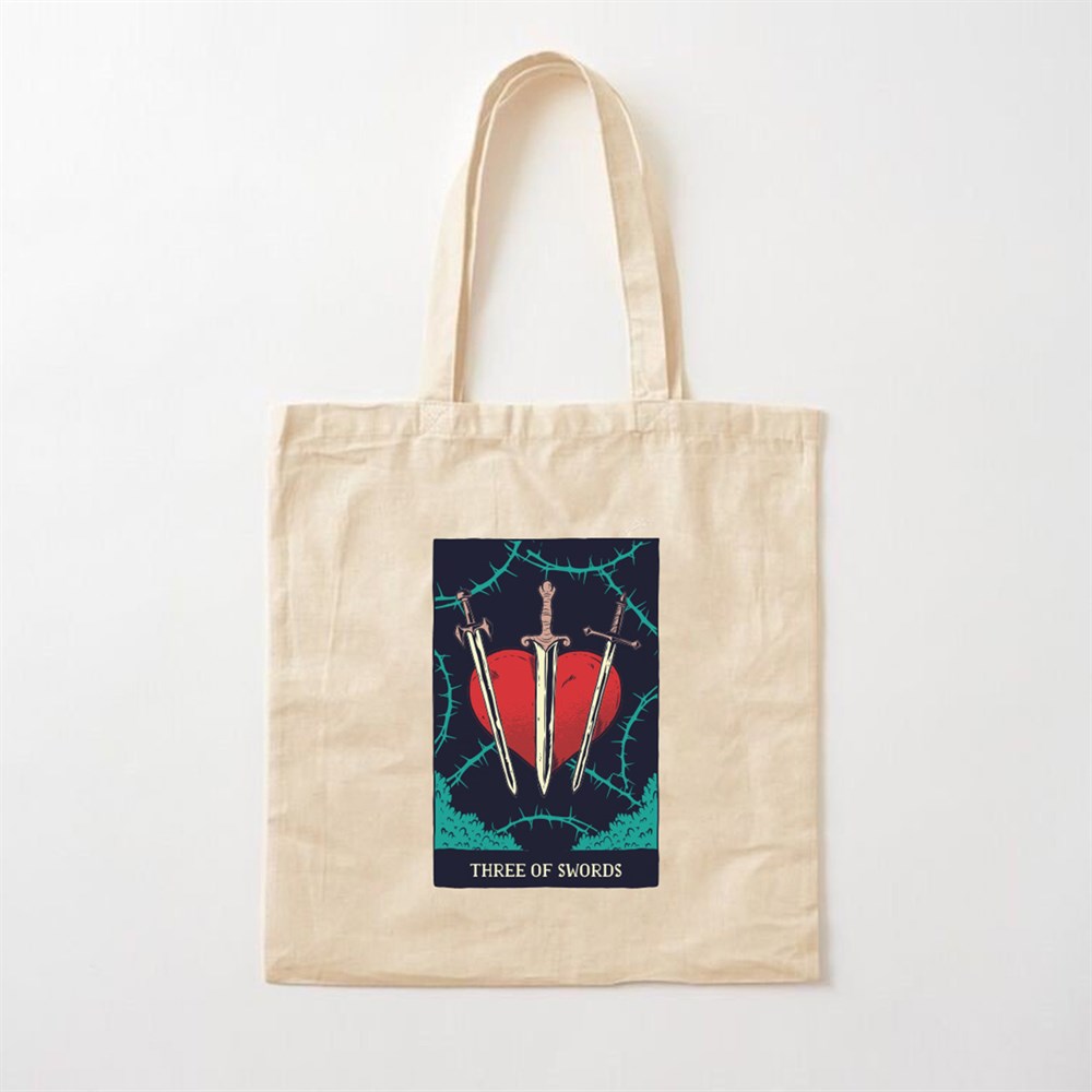 Three Of Swords Tasarımlı Bez Çanta