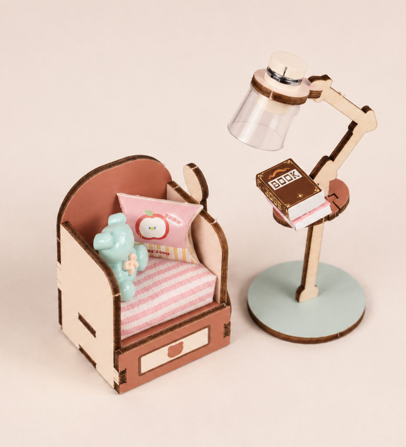 Tinyverse Sevimli Ev Köşeleri ve Kedi Oyun Alanı- Kendin Yap (DIY) Minyatür Seti (Model: ZH03) X16