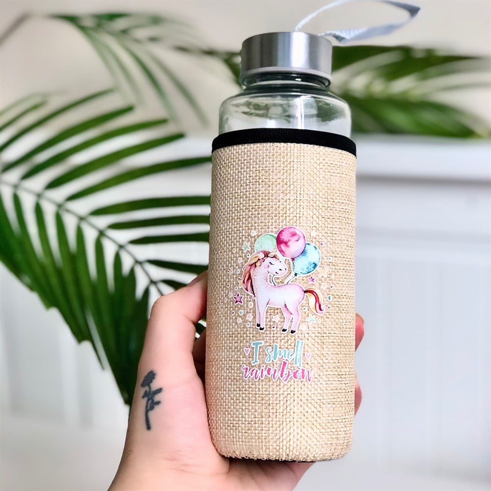 Unicorn Kılıflı 400 Ml Cam Matara