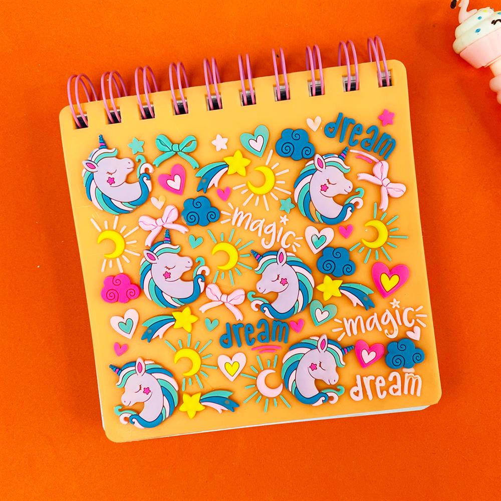 Unicorn Tasarımlı Kabartmalı Defter