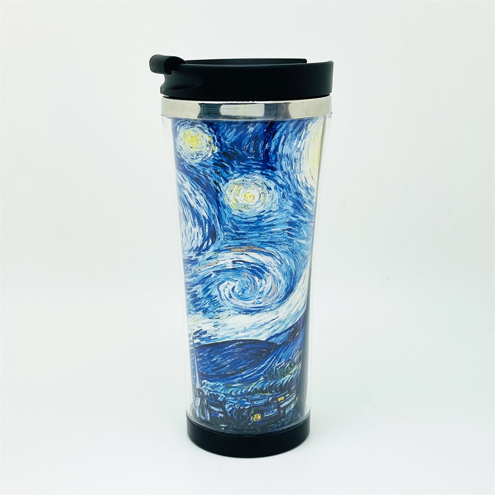 Van Gogh Yıldızlı Gece Tasarımlı 400 Ml Kağıt Termos