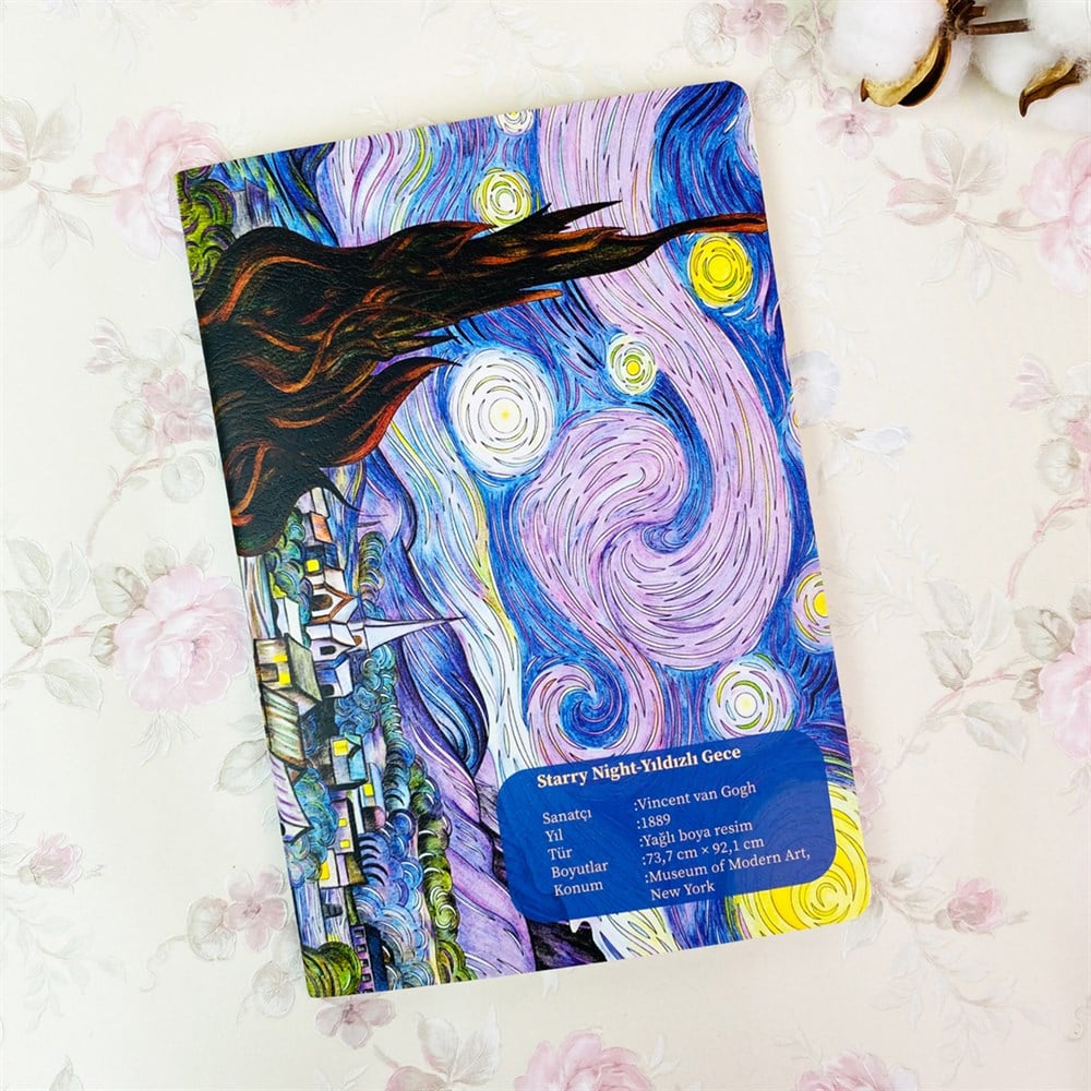 Van Gogh Yıldızlı Gece Tasarımlı Art Defter