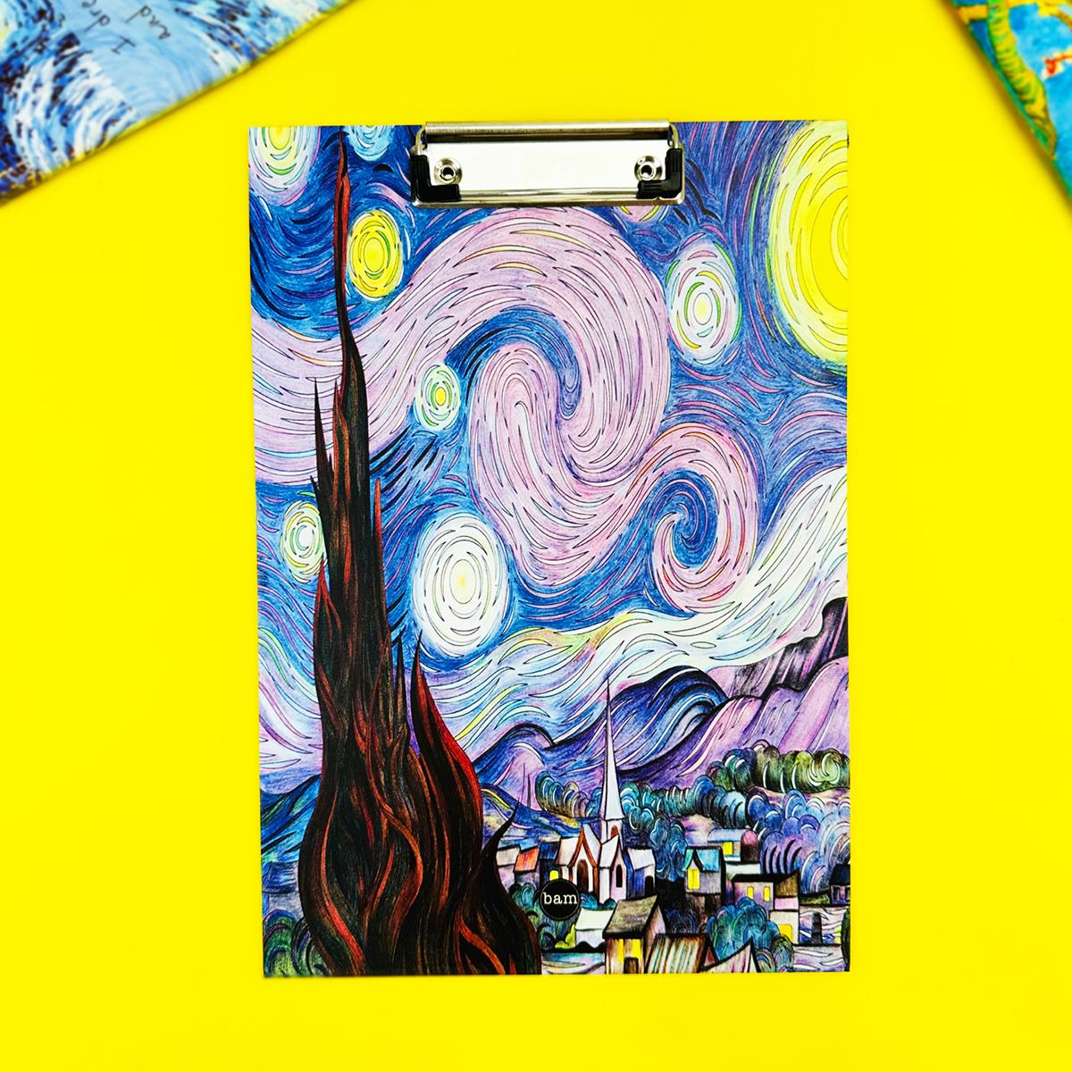 Van Gogh Yıldızlı Gece Tasarımlı Sekreterlik