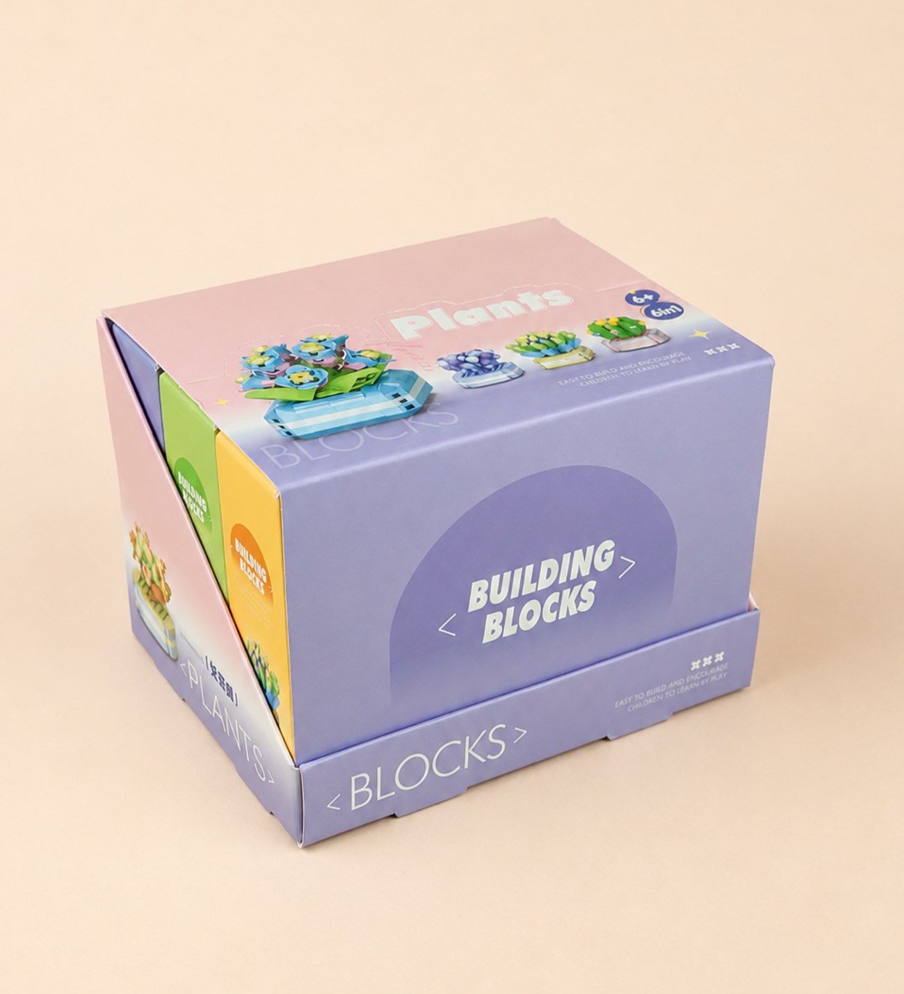 W1518 Yapı Blokları 8*4*11,5 cm. X 6 Bitki Model