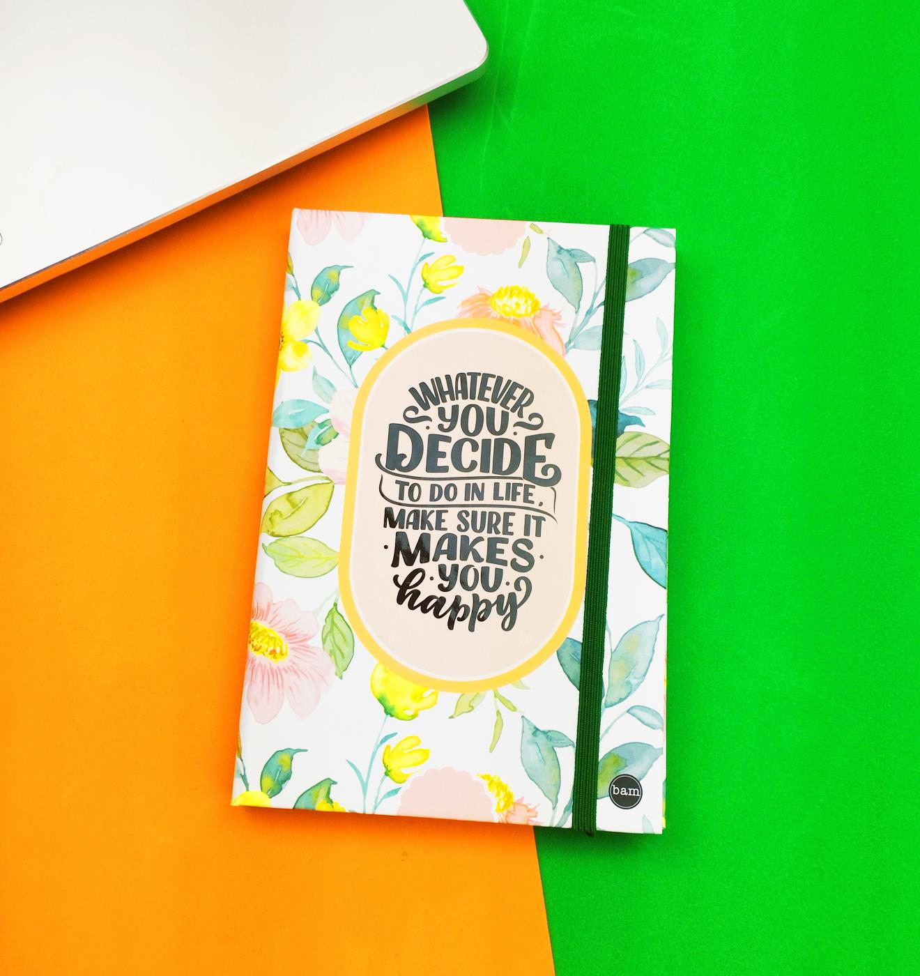 Whaterver You Decide Tasarımlı Lastikli Defter