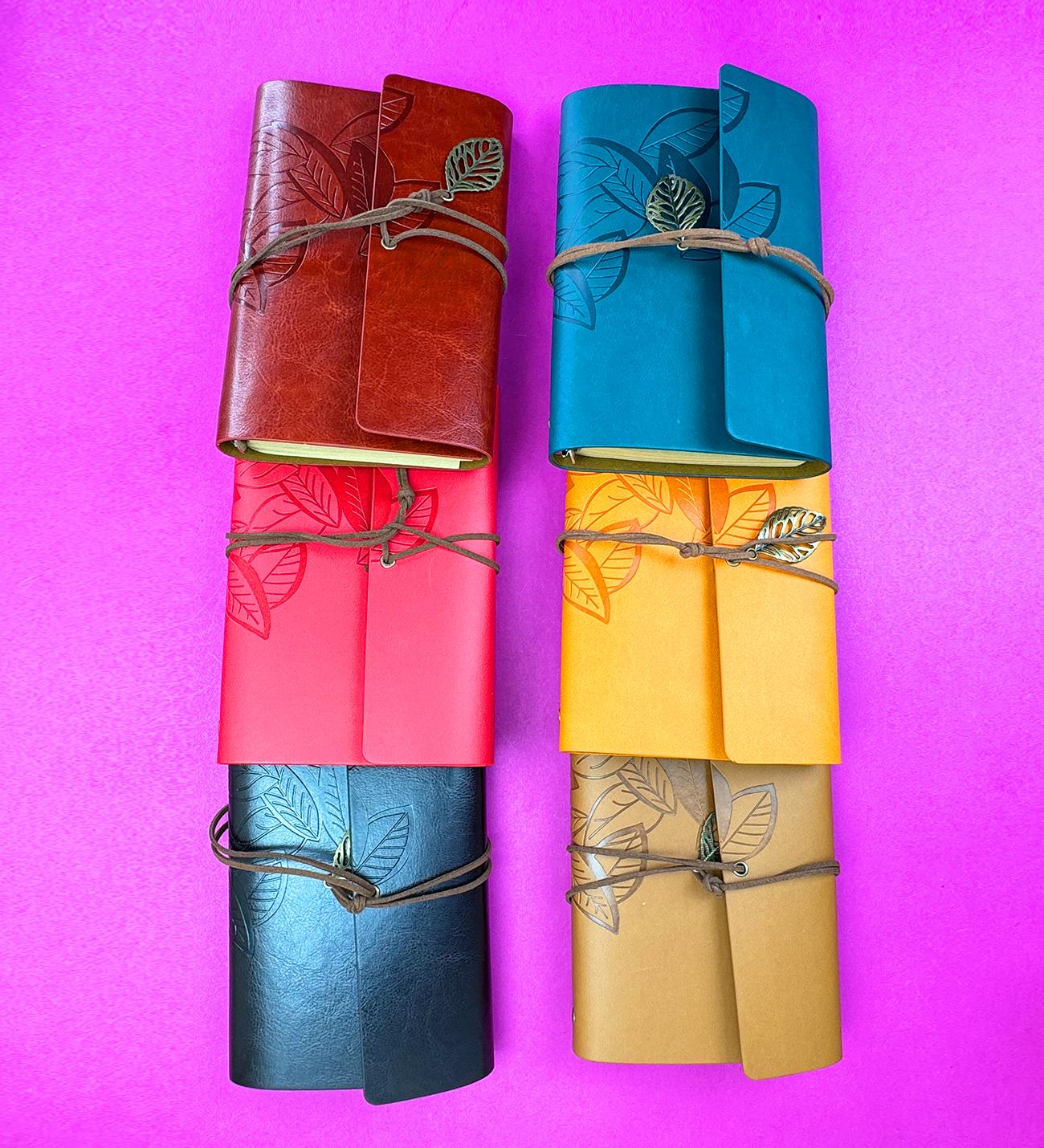 Yaprak Tasarımlı Deri Hatıra Defteri