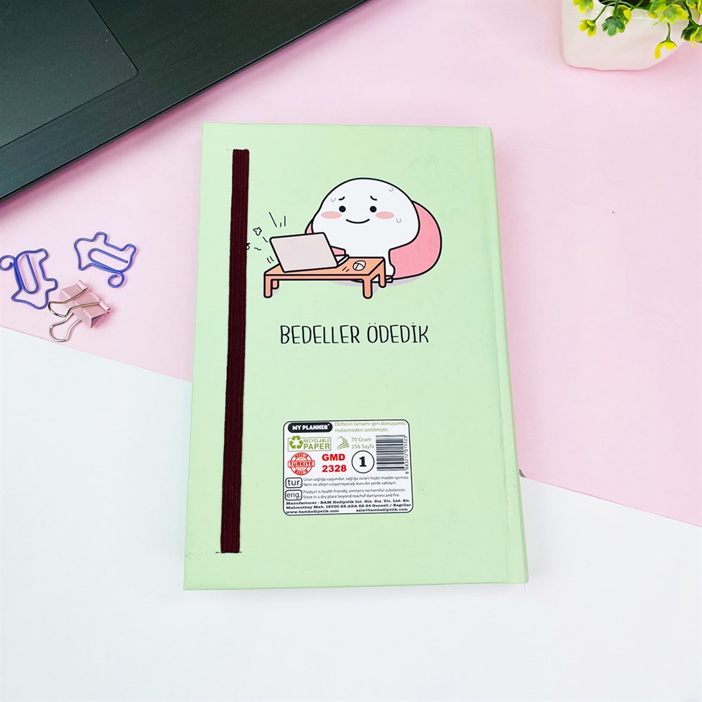 Yaşıyosun Bu Hayatı Tasarımlı Kalın Kitap Görünümlü Defter