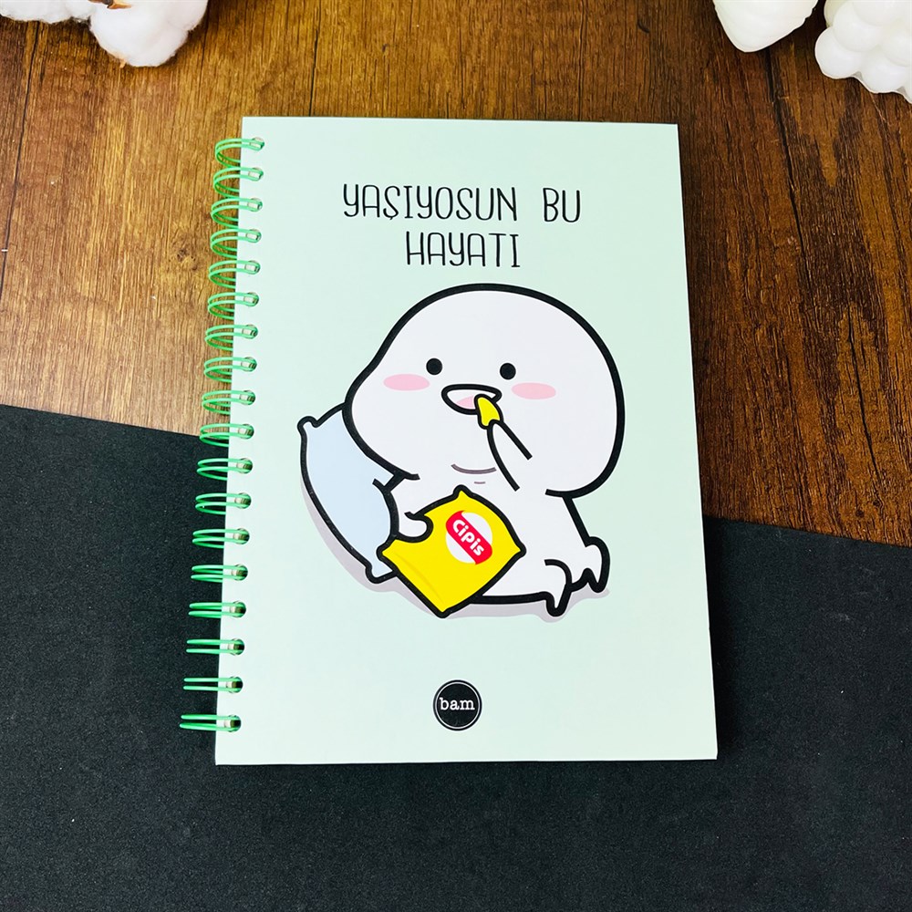 Yaşıyosun Bu Hayatı Tasarımlı Spiralli Defter