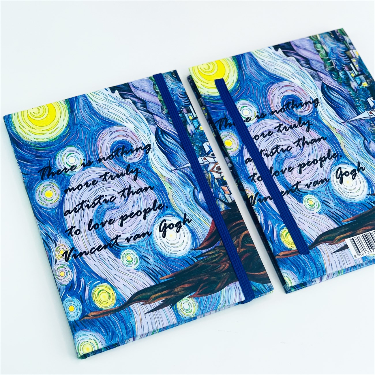Yıldızlı Gece Tasarımlı Lastikli Defter