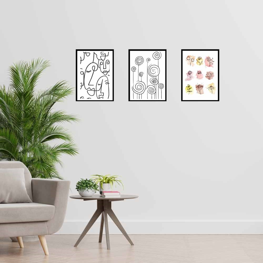 Yüz Tasarım Duvar Panosu 3'lü Set 22X30 cm