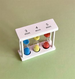 Beyaz Ahşap 3-4-5 Dakika Kum Saati