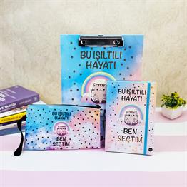  Bu Işıltılı Hayatı Ben Seçtim Tasarımlı Kırtasiye Seti 