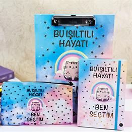  Bu Işıltılı Hayatı Ben Seçtim Tasarımlı Kırtasiye Seti 