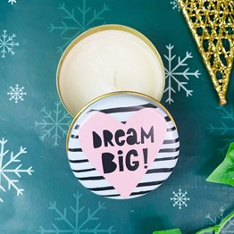 Dream Big Tin Box Candle Customizable