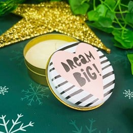 Dream Big Tin Box Candle Customizable